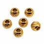 Pallina intagliata in acciaio oro 5x4 mm foro 3 mm circa conf. 10pz