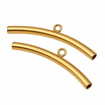 Tubicino acciaio oro con asola 30x2 mm foro 2 mm conf. 2 pz