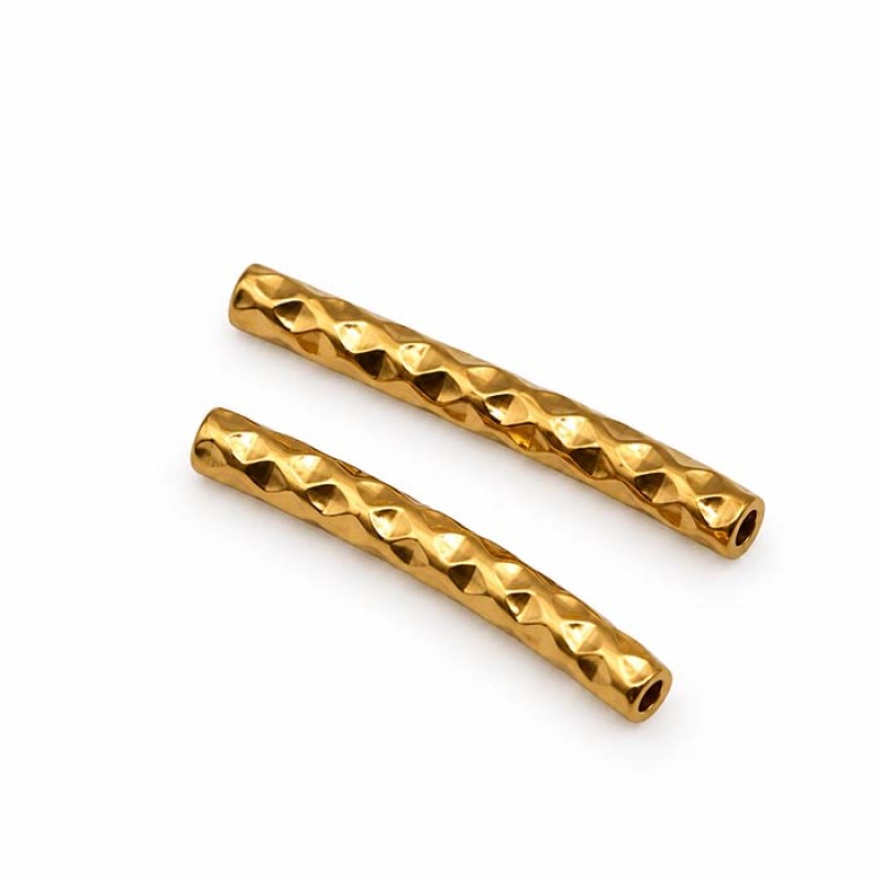 Tubicino acciaio oro diamantato 15x2 mm foro 1 mm 