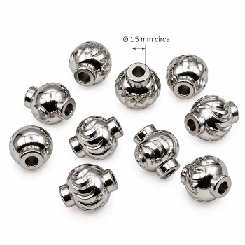 Distanziatori acciaio intagliato 3 mm foro 1.5 mm circa conf. 20 pz