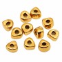 Pepite acciaio oro arrotondate 5.5 mm foro 2 mm circa 10 pz