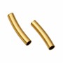 Tubicino in acciaio curvo oro 15x3 mm foro 3 mm conf. 4pz