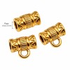 Tubicino decorato con asola acciaio oro 7 mm conf. 6 pz Tubicino decorato con asola acciaio oro 7 mm conf. 6 pz