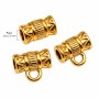 Tubicino decorato con asola acciaio oro 7 mm conf. 6 pz