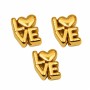 Distanziatore scritta love acciaio oro 7x5 mm conf. 2 pz