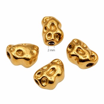 Pepita irregolare acciaio oro 7x5 mm conf. 5 pz