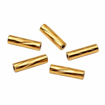 Tubicino in acciaio oro intagliato 7x2 mm conf. 20 pz