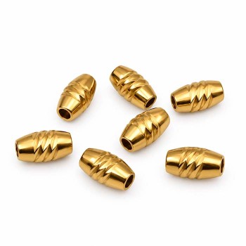 Distanziatore ovale in acciaio oro 5x3 mm foro circa 1.5 mm 20 pz