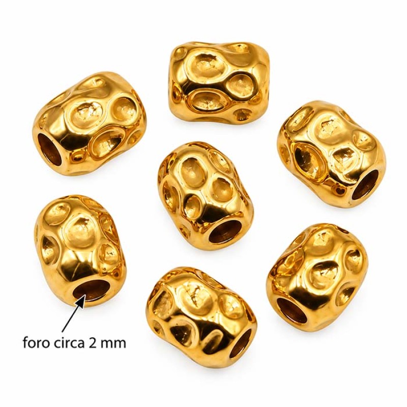 Pepite acciaio oro 4 mm conf. 10 pz Pepite acciaio oro 4 mm conf. 10 pz