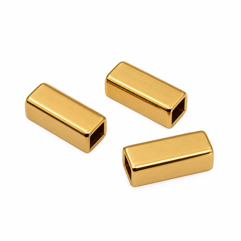Tubicino quadrato acciaio 10x4 mm foro 3.5 mm circa conf. 5pz