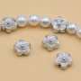 Distanziatore white gold plated fiore 8 mm 10 pz