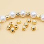 Distanziatori cubetti decorati gold plated 3.5 mm 50 pz