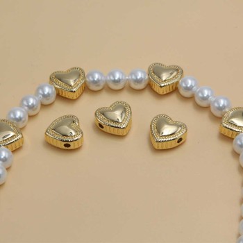 Distanziatori gold plated cuore 10 mm 2 pz Distanziatori gold plated cuore 10 mm 2 pz