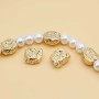 Distanziatori gold plated pepita grezza 11x9 mm 2 pz