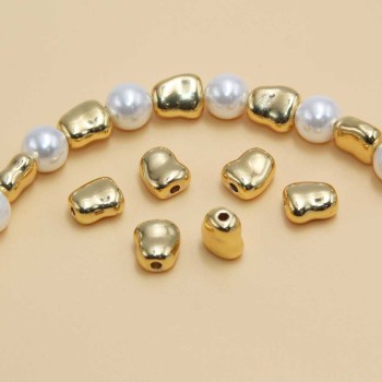 Distanziatori gold plated pepite 7x6 mm 10 pz Distanziatori gold plated pepite 7x6 mm 10 pz