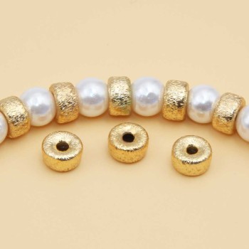 Distanziatori gold plated rondella diamantata 6x4 mm 20 pz