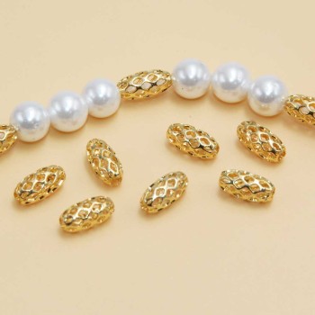 Distanziatori gold plated tubicino ovale 8x4 mm 20 pz Distanziatori gold plated tubicino ovale 8x4 mm 20 pz
