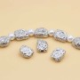 Distanziatori white gold plated pepita grezza 11x9 mm 2 pz