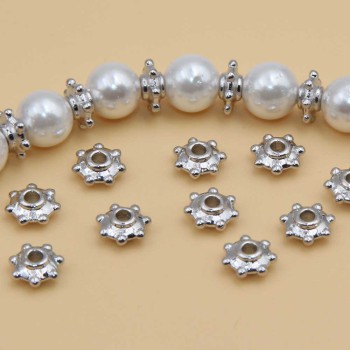 Distanziatori white gold plated rondelle 6x2 mm 20 pz