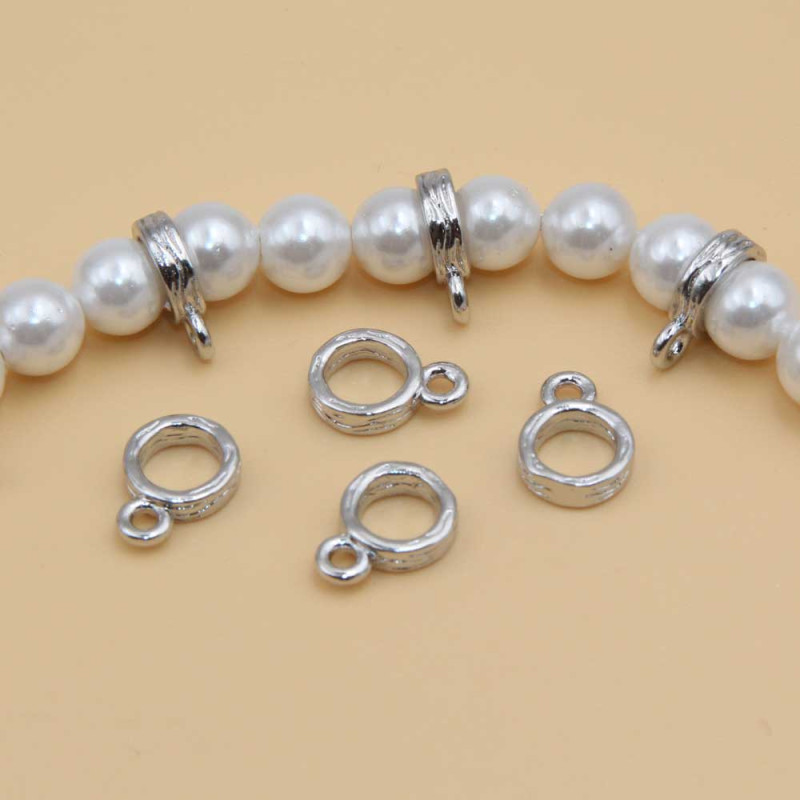 Anellino con asolo white gold plated 7 mm 5 pz (ane-11-fa-1) - pietreeminuterie.com