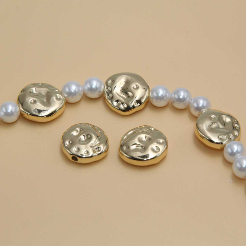 Distanziatori gold plated gettone 13 mm 2 pz (plated-03) - pietreeminuterie.com