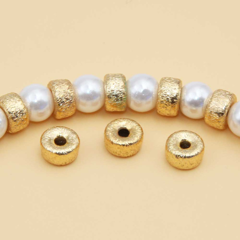 Distanziatori gold plated rondella diamantata 6x4 mm 20 pz (js026-99) - pietreeminuterie.com