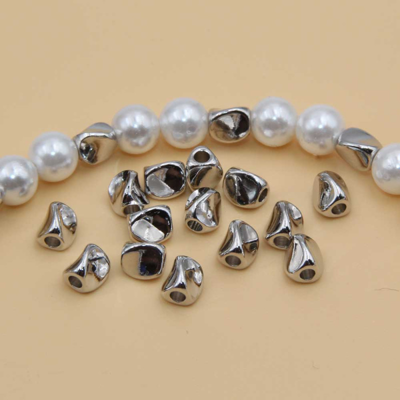 Distanziatori white gold plated 6x4 mm 20 pz (2626-a-yy) - pietreeminuterie.com