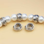 Distanziatori white gold plated intrecciato 12x6 mm 2 pz