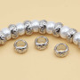 Distanziatori white gold plated rondella decorata 7x4 mm 10 pz