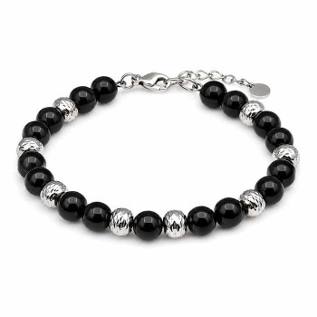 Distanziatore acciaio pallina diamantata 5 mm foro 2 mm conf. 20 pz