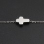Croce acciaio 10x7 mm foro 2 mm 1 pz