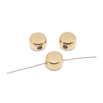 Distanziatori acciaio disco oro 7x4 mm 5 pz