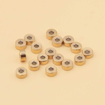 Distanziatori acciaio oro rondelle 3.8x1.6 mm foro 1.5 mm 20 pz