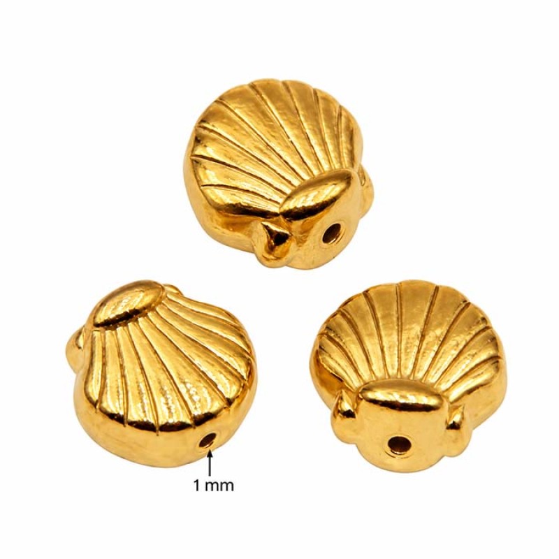 Distanziatori in acciaio conchiglia oro 7 mm conf, 4 pz (con-7m11) - pietreeminuterie.com
