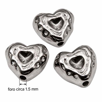 Distanziatori in acciaio cuore 9x8 mm conf. 2 pz Distanziatori in acciaio cuore 9x8 mm conf. 2 pz