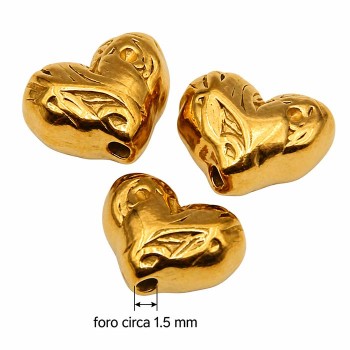 Distanziatori in acciaio cuore oro 11x9 mm conf. 2 pz Distanziatori in acciaio cuore oro 11x9 mm conf. 2 pz