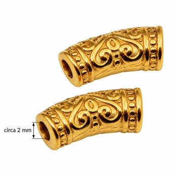 Distanziatori in acciaio oro curvo 12x5 mm conf. 2 pz Distanziatori in acciaio oro curvo 12x5 mm conf. 2 pz
