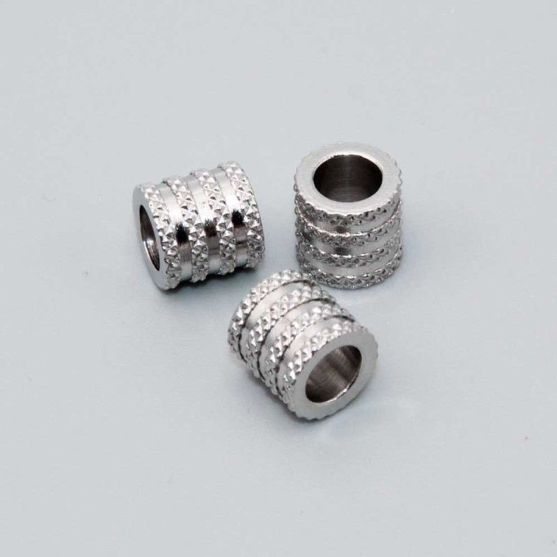 Distanziatori in acciaio tubicino 8x8 mm satinato conf. 4 pz (dis-0072) - pietreeminuterie.com