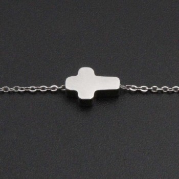 Croce acciaio 10x7 mm foro 2 mm 1 pz