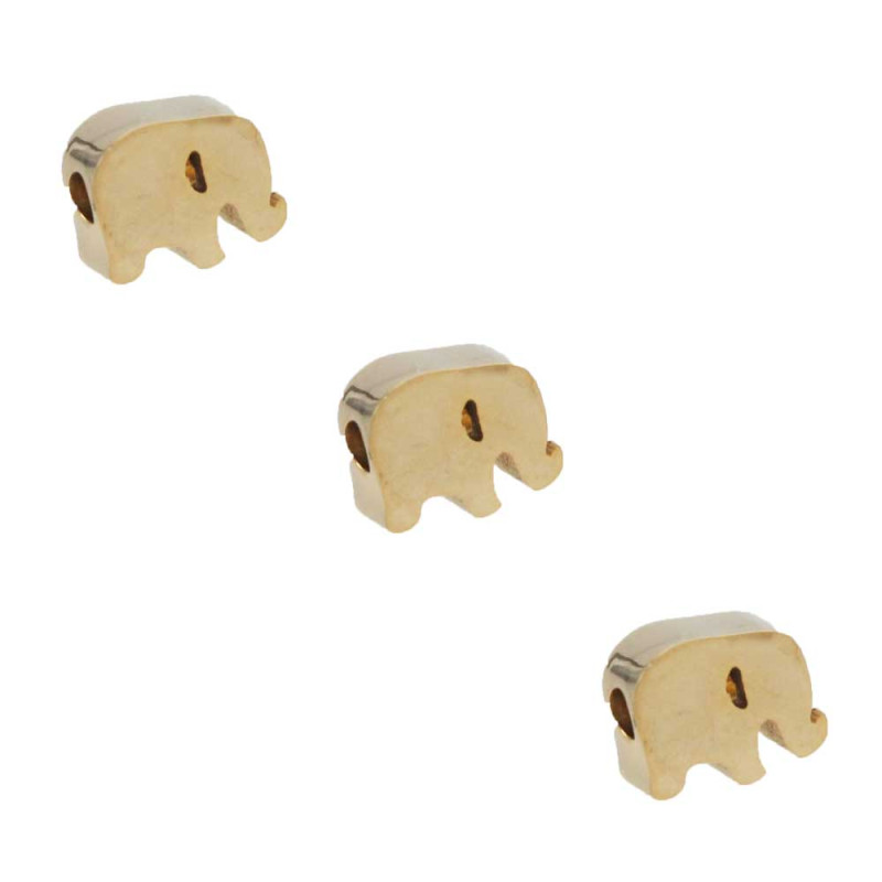 Distanziatore elefantino acciaio oro 7.5 mm 2 pz (ele3987) - pietreeminuterie.com