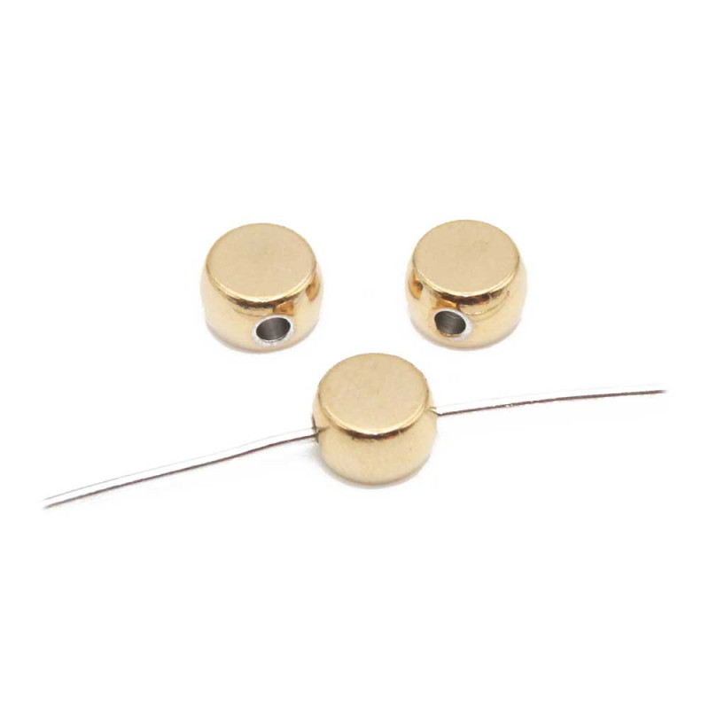 Distanziatori acciaio disco oro 7x4 mm 5 pz (7416mggd) - pietreeminuterie.com