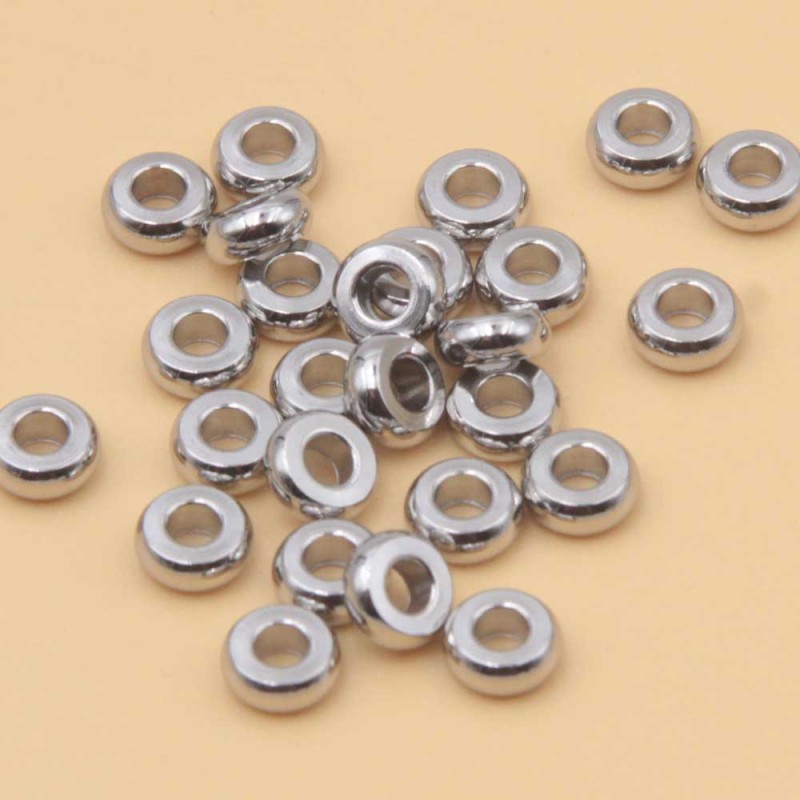 Distanziatori acciaio rondelle 4.7x1.7 mm foro 2  mm 30 pz (mod-4-m-11) - pietreeminuterie.com