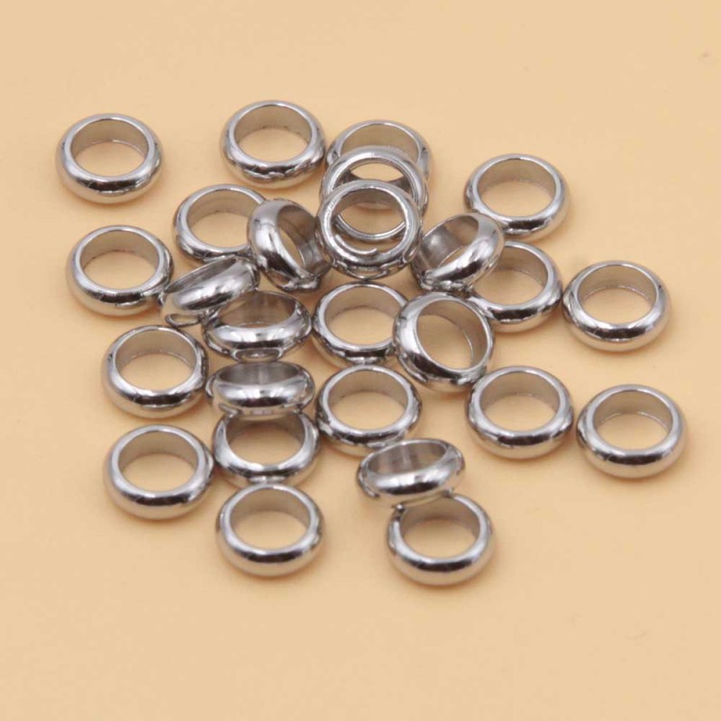 Distanziatori acciaio rondelle 4.7x1.8 mm foro 3.5 mm 50 pz (dist-acc5) - pietreeminuterie.com