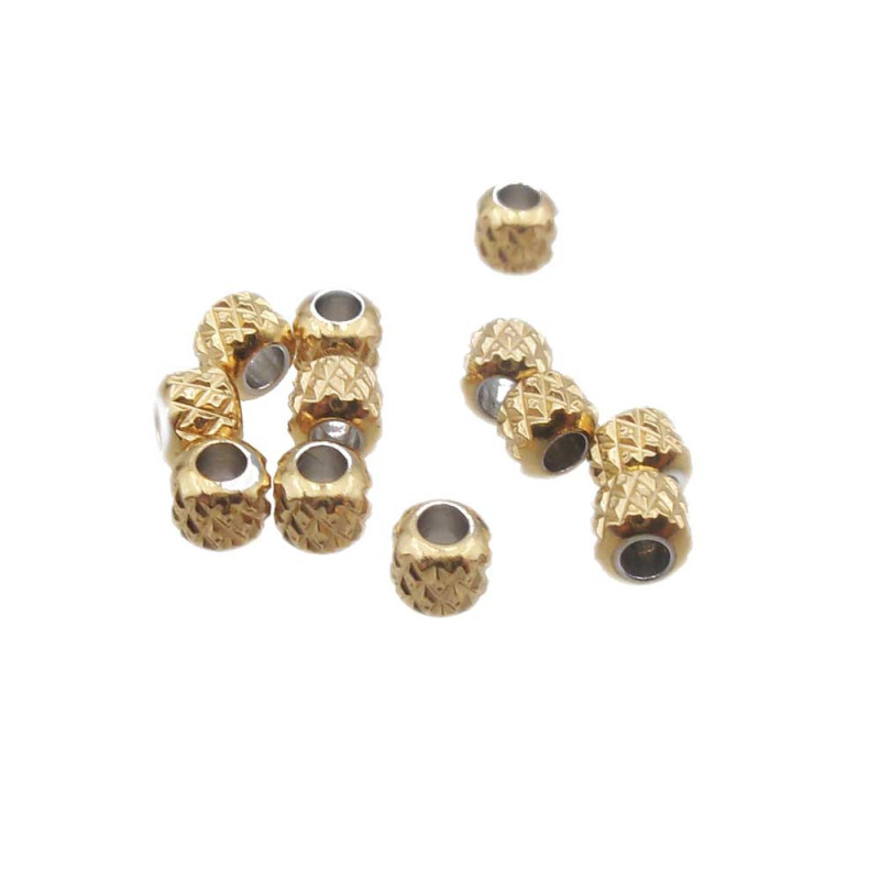 Distanziatori oro acciaio 3x2.5 mm foro 1.5 mm pacco 20 pz (25158hh7) - pietreeminuterie.com