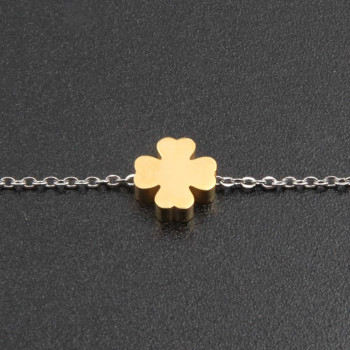 Quadrifoglio oro 8 mm foro 2 mm 1 pz