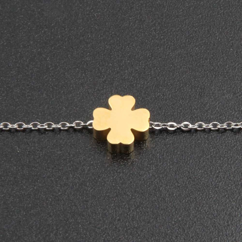 Quadrifoglio oro 8 mm foro 2 mm 1 pz (qq-1245-1) - pietreeminuterie.com