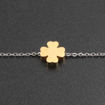Quadrifoglio oro 8 mm foro 2 mm 1 pz