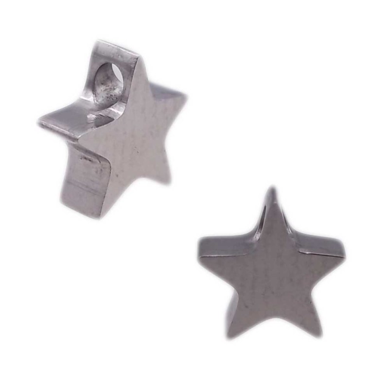 Stella acciaio 8 mm circa foro passante laterale 1.8 mm pacco 1 pz (stevv377) - pietreeminuterie.com