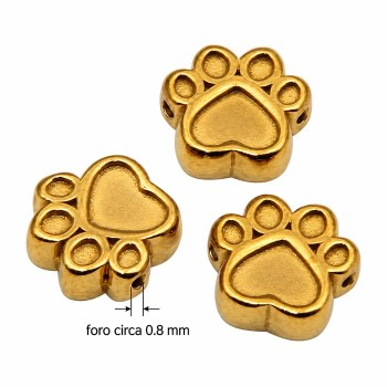 Zampetta acciaio oro 7 mm foro laterale conf. 4 pz Zampetta acciaio oro 7 mm foro laterale conf. 4 pz