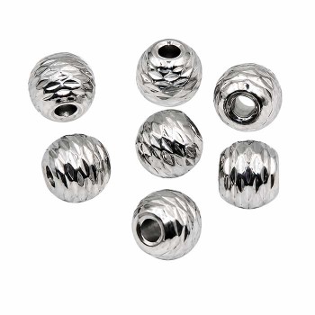 Distanziatore acciaio pallina diamantata 5 mm foro 2 mm conf. 20 pz